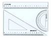 Ezco 12 Set School Geometry Ruler Square Protractor 20cm 1