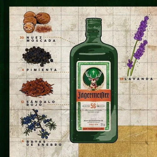 Jägermeister Liqueur Set 1750ml + Glass + Jigger + Strainer 4