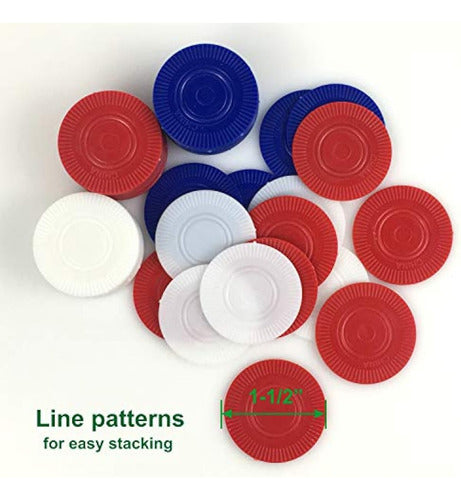 Giftexpress Set of 300 Plastic Poker Chips for Kids - Math Counting Learning, Bingo Game, Red, White and Blue 1
