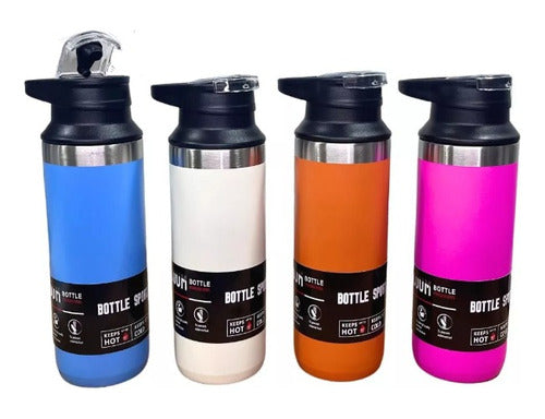 Sport Bottle Stainless Steel Thermal Sports Water Bottle with Flip Lid 450ml 16