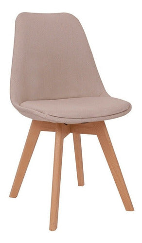 Scandinavian Upholstered Tulip Chair in Gray Beige Black 0
