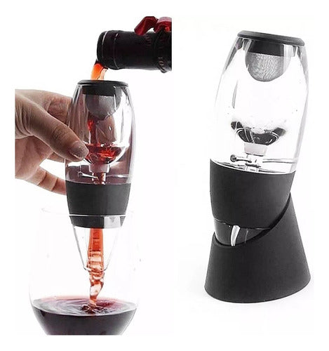 Pirotech Wine Decanter Aerator Combo + Silicone Bottle Stopper 6