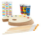 Bright Creations Oval Wooden Painting Palette Kit with Brushes and Tubes 0