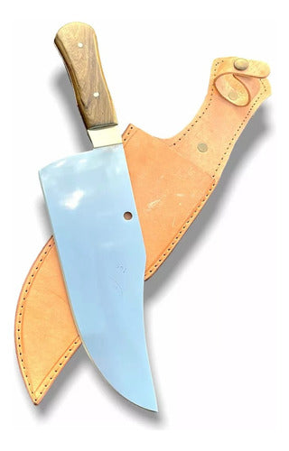 ParrillasArg Bowie Knife with Disc Blade and Leather Sheath 0