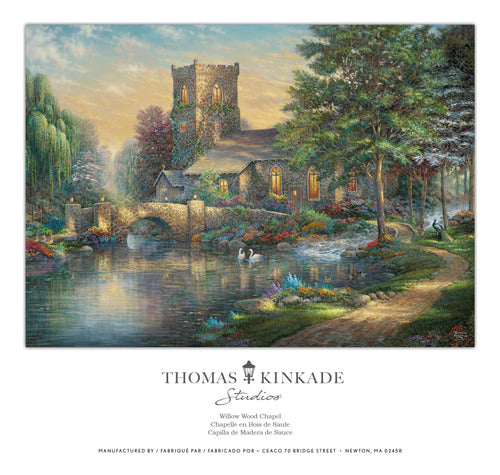 Thomas Kinkade Willow Wood Chapel Wood Jigsaw Puzzle 1000 Pieces 0