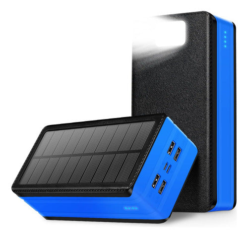 Batería Portátil De 50000mah Con Panel Solar Y 9 Luces Led A 0