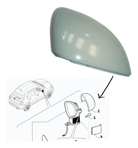 Right Side Rearview Mirror Cover Fiat 500 X Cross Pop Original 1