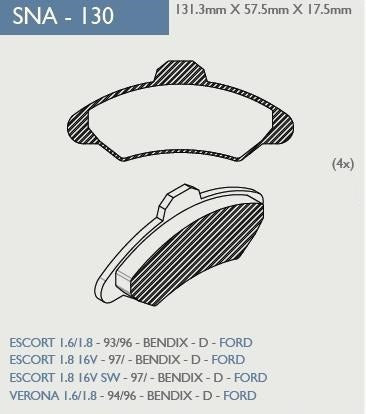 Speed Brake Pastilla De Freno Ford Escort 1997 En Adelante Verona 1