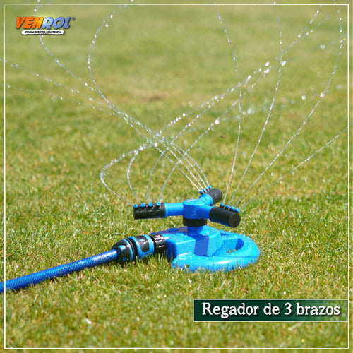 Venrol 3-Arm Plastic Base Sprinkler Regador Ensures Even Watering 4