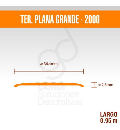 Varilla Plana Aluminio Piso Flotante 36.4mm 95cm 2004 Pq 2