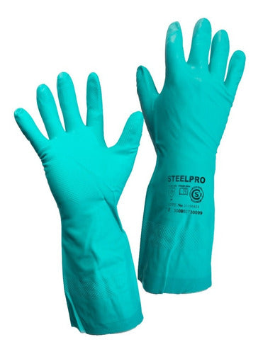 Steelpro Guantes De Nitrilo Verde Flocado X 12 0