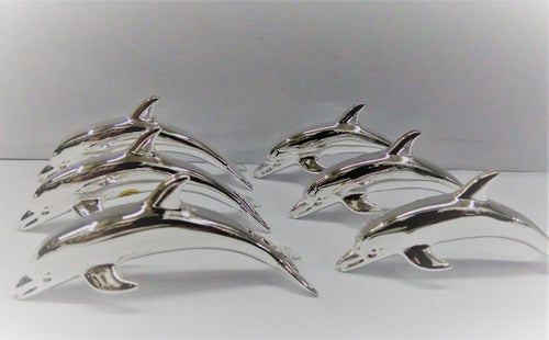 Silver Plate X6 Dolphin Table Card Holders 2