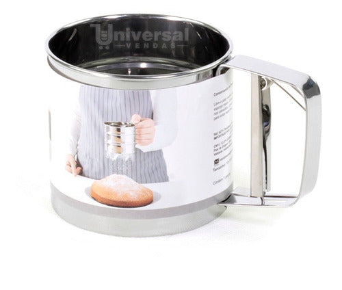 Caneca Polvilhador Peneira Aço Inox Manual Açúcar Bolo 0