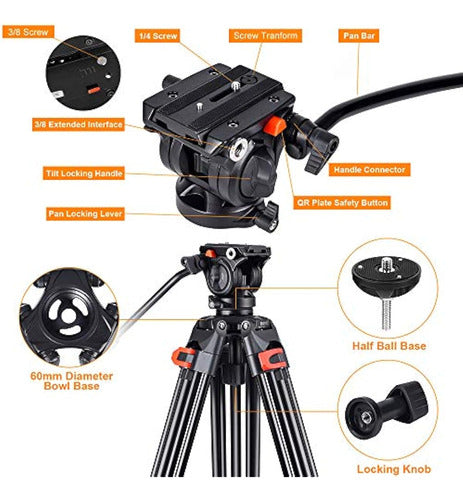 Generic Professional Heavy-Duty Video Tripod 2