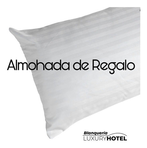 Blanquería Luxury Hotel Acolchado Twin Fibra Imp. Simil Duvet + 1 Almohada Regalo 1