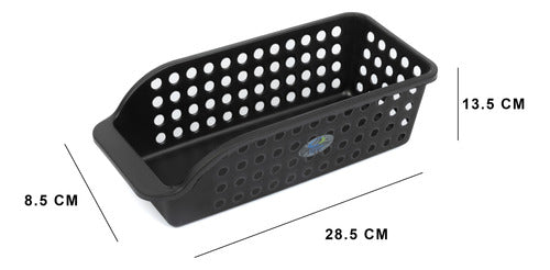 Rectangular Black Plastic Drawer Organizer Basket by Crom 1