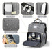 Maternal Backpack with Foldable Changing Crib and USB - Many Colors 38