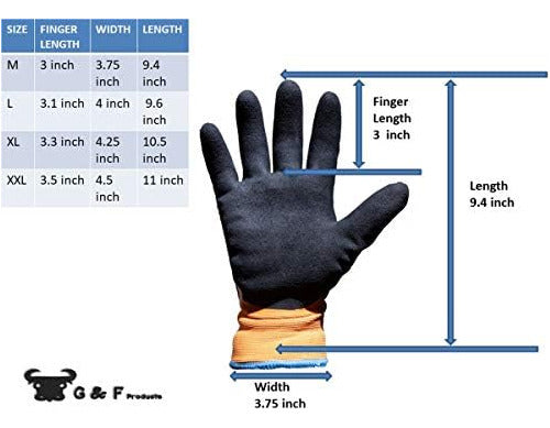 G & F Products Winter Gloves 100% Waterproof for Outdoors Cold Weather Orange 4