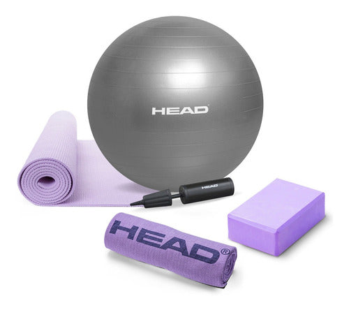 Head Yoga Kit Set Combo: Fitness Ball, Mat, Towel, Block 1