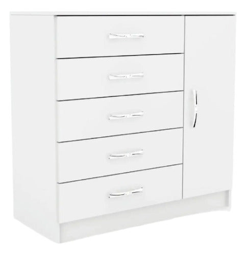 Tiendamax Comfortable 5 Drawer and 1 Door Chest of Drawers with Free Assembly 5