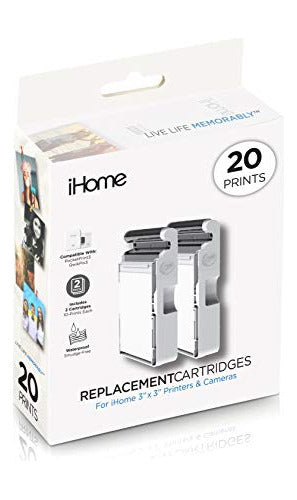 iHome 3x3 Square Ink Paper Cartridge Pack of 2 0