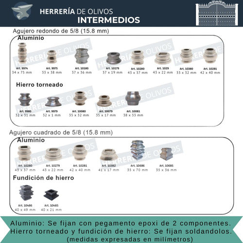 Herrería de Olivos Aplique Reja Hierro Intermedio De Reja (5 Unidades) C.10785 4