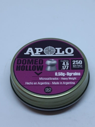 Apolo Domed Hollow Caliber 4.5 9gr Pellets Tin X250 1