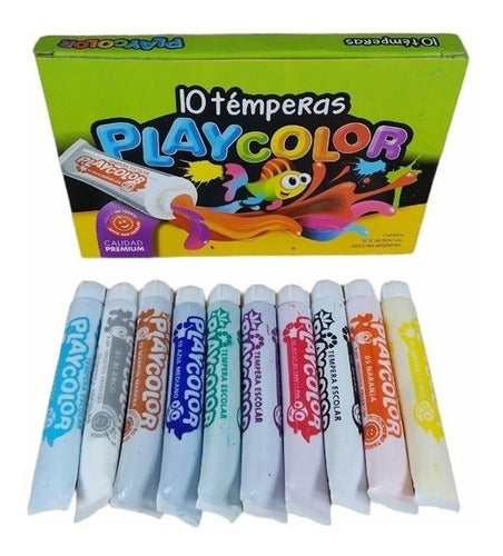 Playcolor Tempera X 10 Pomos 8 Cc X 1 Cajita 0