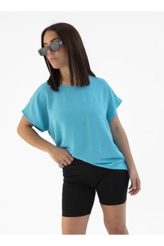 Newliza Blusa Cey Lino Manga Corta Con Botones 24-61 6