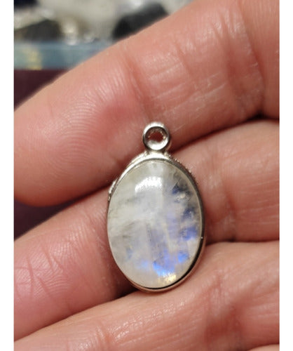 Moonstone Pendant with Surgical Steel Chain 5