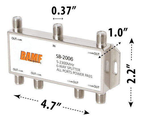 BAMF Coaxial Splitter 6 Way MoCA 5-2300MHz 4