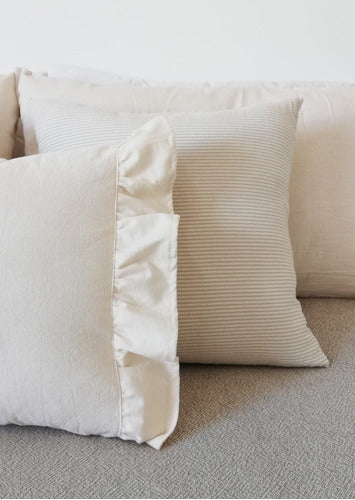 Set of 4 Plain or Striped Tusor Cushions of Your Choice 21