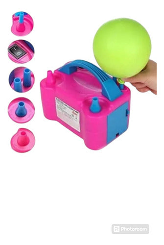 Inflador Electrico Reforzado Doble Pico Globos 0