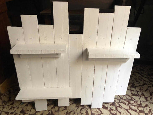 AP! Rustic Shelf with Wood Shelves in White 1