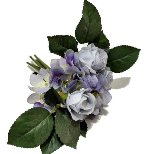 Artificial Decorative Lilac Roses Bouquet 0