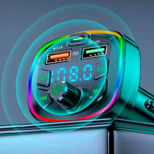 Bluetooth FM Transmitter Car USB Charger Multicolor Q7 3