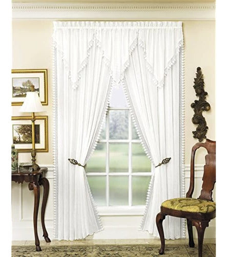 Cortina De Ventana Today's Versailles Macrame Crushed Voile 0