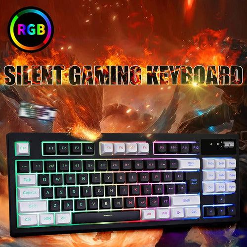 Zjfksdyx C87 Wireless Gaming Keyboard And Mouse Combo, LED 1