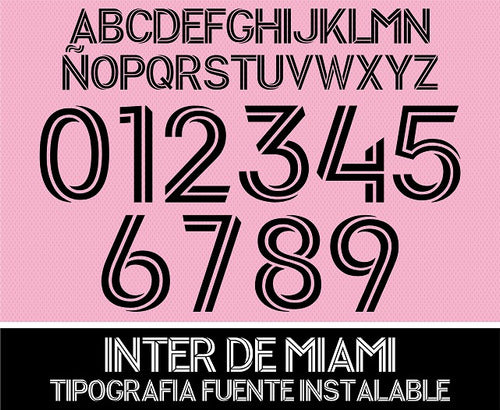 Inter Miami Number Font Installable T-Shirt Typography 0