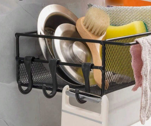 Estante Organizador Adhesivo Cocina Bacha + Toallero Ganchos 1