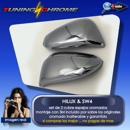 Toyota 2 Cubre Espejos Cromados Hilux 2016 2022 Garant Tuningchrome 3