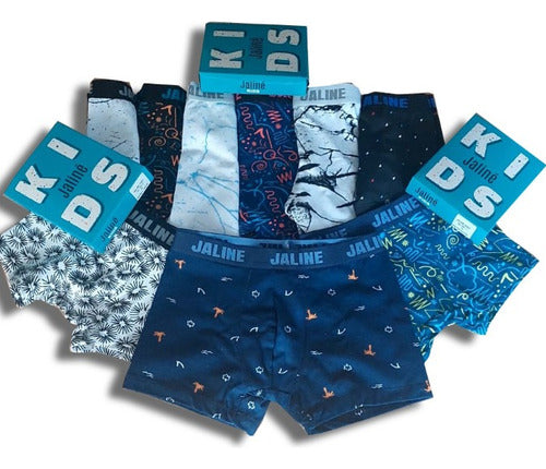 Pack of 3 Jaliné Kids Cotton and Lycra Boxers for Boys 0