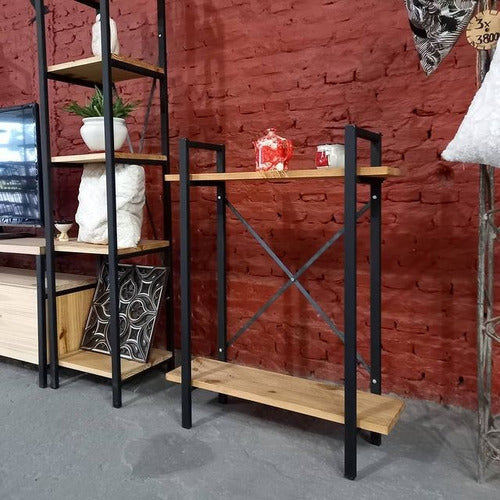 Industrial Style Iron and Wood Console Table 1