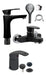 Mozart Full Bathroom Fixture Set with Black Matte Bidet and Shower Transfer 0