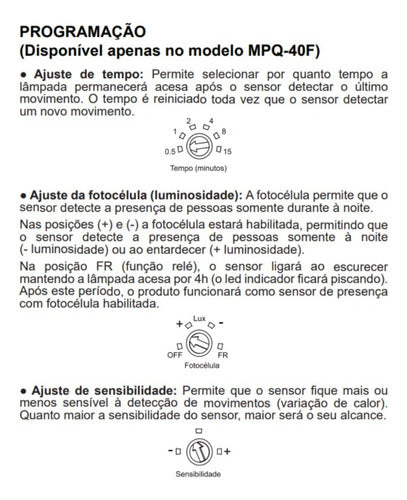 Kit 4 Sensor De Presença C/ Fotocélula Mpq-40f Margirius 4