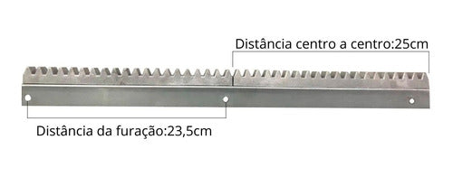 Kit 5 Metros Cremalheira Alumínio Agl Gomo 50cm Par De Imãs 5