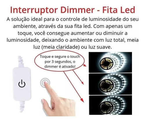 5 Botão Dimmer Liga E Desliga P4 Macho/femea Fita Led 5v/24v 5