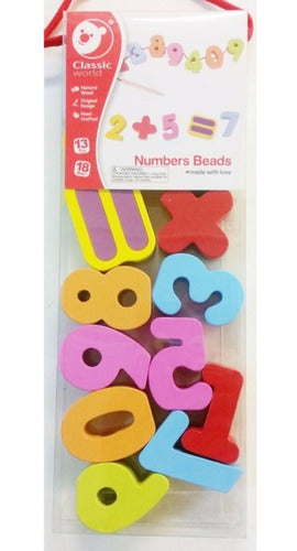 Enhebrado De Madera Numeros Suma 12 Piezas Didactico Cw 1