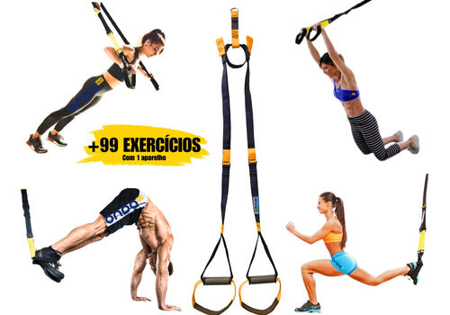 Trx Fita De Treinamento Suspenso + Suporte Para Barra Fixa 7