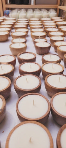 MagicDecoArgentina Wholesale Soy Wax Aromatic Candle Wooden Bowl X 10 Units 4